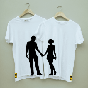 Couple's Romantic Combo Round Neck White T shirt