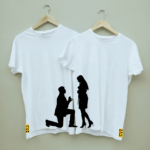 Couple's Proposal Combo Round Neck White T shirt