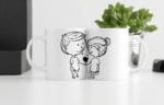 White Ceramic Couple Printed Mug