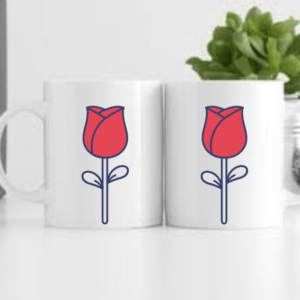 Rose Printed Couple Mug