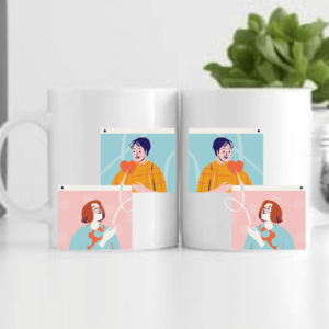 Long Distance Couple Printed Mug