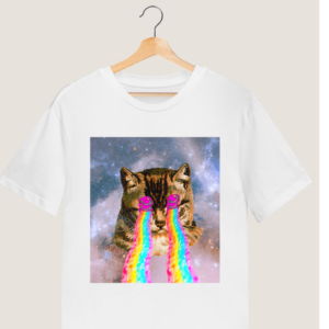 "Psy Tears - Crying Cat" Printed T shirt