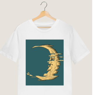 "Distorted Moon" Printed T shirt