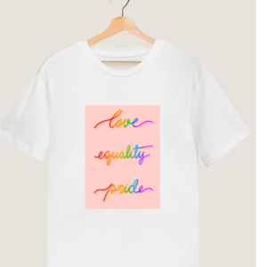 LGBTQ "Love, Equality & Pride" Printed T shirt. #lgbtq