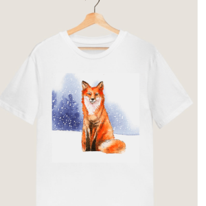 Quirky "Siberian Wolf" printed T shirt.