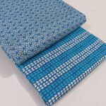 Unstitched blue Cotton Clothing Material