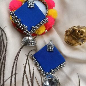 Blue buddha with jumka earrings