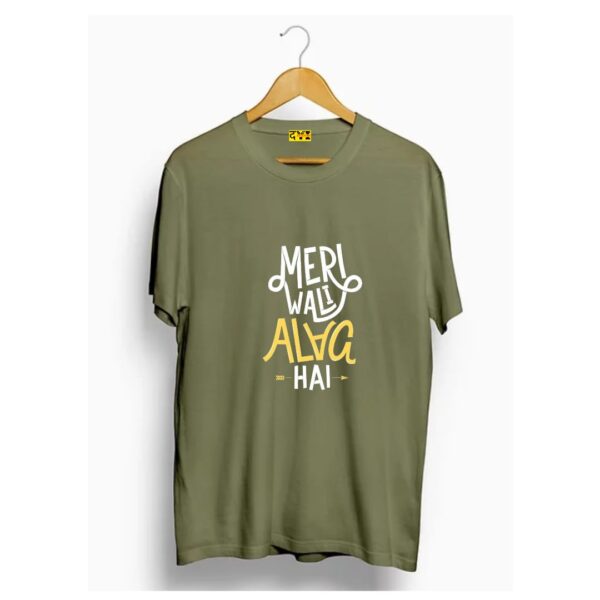 Meri wali alag hai quote printed t shirt