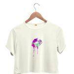 Multicolour lips crop top