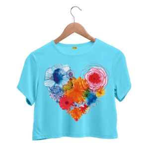 colourful heart printed crop top