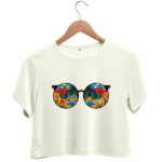 goggles printed crop top