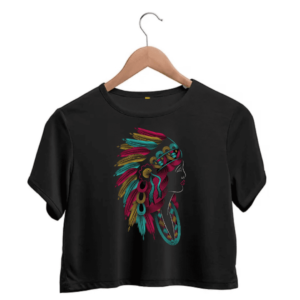 African girl printed crop top