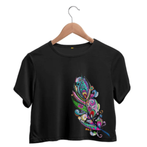 colourful leaf crop top