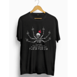 6 Hands Skeleton Printed T Shirt