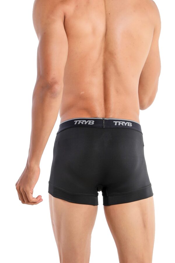 TRYB Pro Mens Sport Performance Stretch Underwear Quick Dry Moisture Wicking Athletic Active Kooltex Short Boxer Trunk - Pack of 2