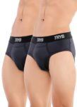 TRYB Mens Sport Performance Stretch Quick Dry Moisture Wicking Athletic Boxer Active Brief (Pack of 2