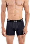 TRYB Mens Sport Performance Stretch Quick Dry Moisture Wicking Athletic Active Square Cut Compression Boxer Trunk (Pack of 2)