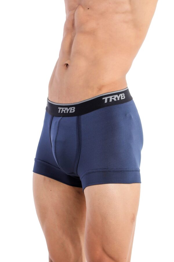 TRYB Pro Mens Sport Performance Stretch Underwear Quick Dry Moisture Wicking Athletic Active Kooltex Short Boxer Trunk - Pack of 2