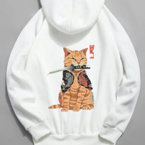 Cat Printed Hoodie