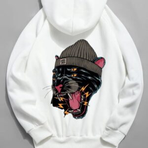 Black jaguar Printed Hoodie