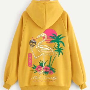 Flamingo Printed Hoodie