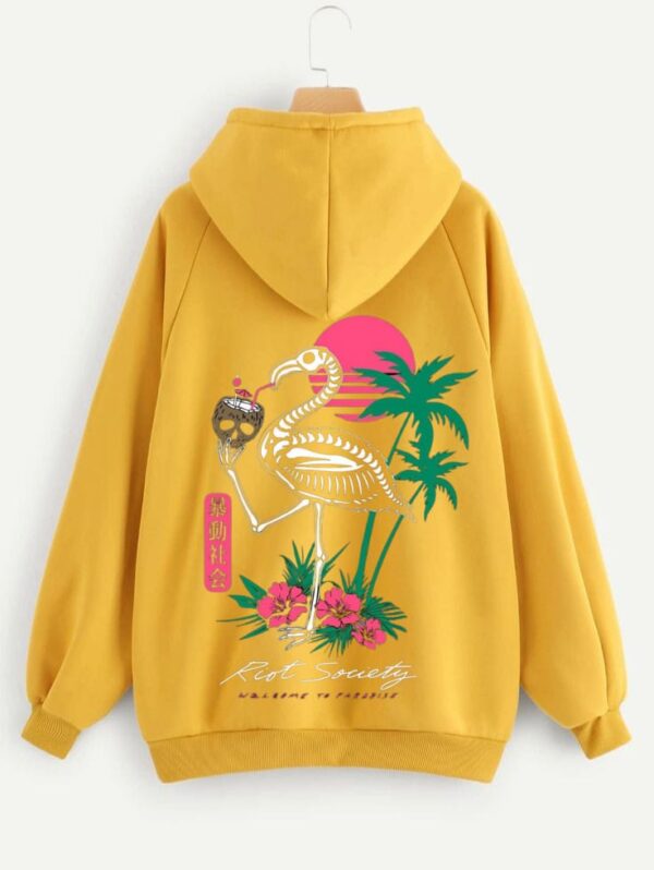 Flamingo Printed Hoodie