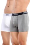 TRYB Mens Sport Performance Stretch Quick Dry Moisture Wicking Athletic Active Square Cut Compression Boxer Trunk (Pack of 2)