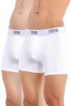 TRYB Mens Sport Performance Stretch Quick Dry Moisture Wicking Athletic Active Square Cut Compression Boxer Trunk (Pack of 2)