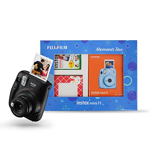 Fujifilm Instax Mini 11 Instant Camera (Charcoal Grey) Moments Box with 20 Shots