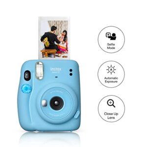 Fujifilm Instax Mini 11 Instant Camera (Sky Blue) Moments Box with 20 Shots