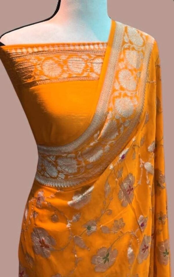 Banaras Semi Georgette Silk Weaved Saree