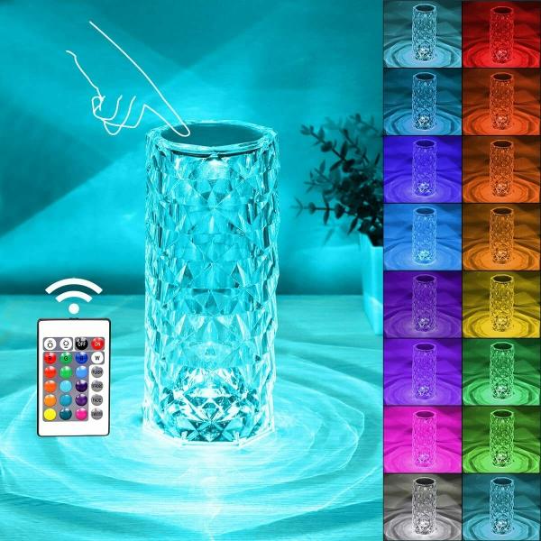 Rose Diamond Table USB Charging LED Touch Lamp- RGB Lighting