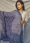 Royal Blue And White Chikankari Tapchi Duppata