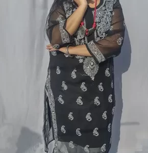 Black Georgette Chikankari Kurta