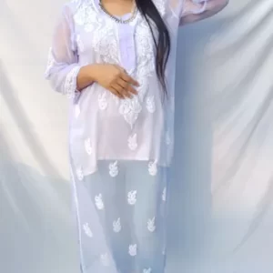 Lavender Georgette Chikankari Kurta