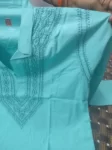 Sea Green Chikan Gents Soft Cotton Kurta