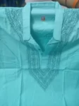 Sea Green Chikan Gents Soft Cotton Kurta