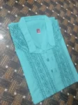 Sea Green Chikan Gents Soft Cotton Kurta