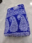 Royal Blue Half Jaal Chikan Saree