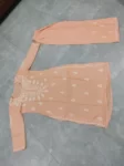 Peach Modal Chikankari Long Kurta