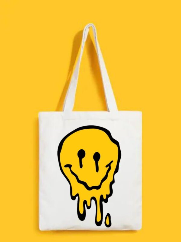 Reusable Tote Bags|100% Organic Cotton Bag | Multi-Purpose Bag| Smile in pain printed | Stylish Bag