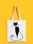 Reusable Tote Bags|100% Organic Cotton Bag | Multi-Purpose Bag| Psy cat printed | Stylish Bag