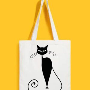 Reusable Tote Bags|100% Organic Cotton Bag | Multi-Purpose Bag| Psy cat printed | Stylish Bag