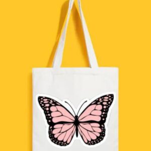 Reusable Tote Bags|100% Organic Cotton Bag | Multi-Purpose Bag| Butterfly printed | Stylish Bag