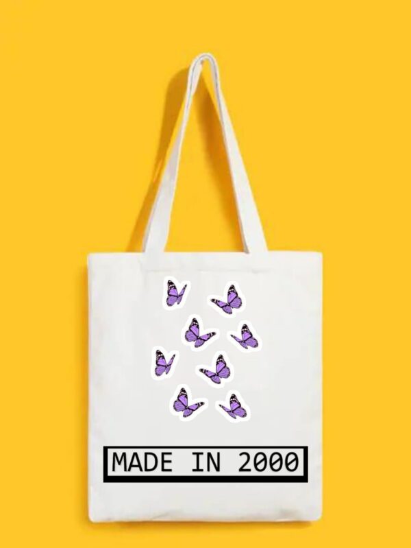 Reusable Tote Bags|100% Organic Cotton Bag | Multi-Purpose Bag| Made in 2000 printed | Stylish Bag