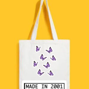 Reusable Tote Bags|100% Organic Cotton Bag | Multi-Purpose Bag| Made in 2001 printed | Stylish Bag