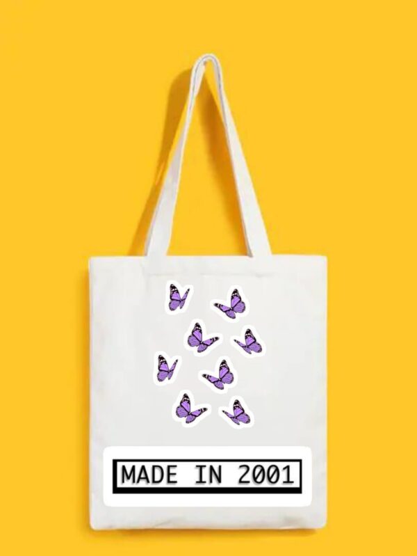 Reusable Tote Bags|100% Organic Cotton Bag | Multi-Purpose Bag| Made in 2001 printed | Stylish Bag