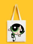 Reusable Tote Bags|100% Organic Cotton Bag | Multi-Purpose Bag| Power puff girl printed | Stylish Bag