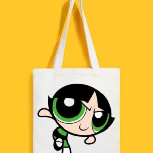 Reusable Tote Bags|100% Organic Cotton Bag | Multi-Purpose Bag| Power puff girl printed | Stylish Bag