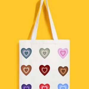 Reusable Tote Bags|100% Organic Cotton Bag | Multi-Purpose Bag| Hearts printed | Stylish Bag